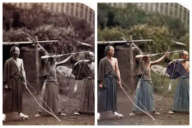 Three Japanese Archers, 1860