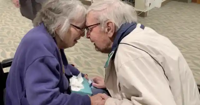 Elderly Couple Reunites After Months Apart Due To Coronavirus Restrictions
