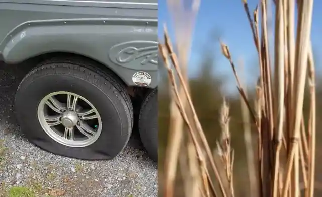Use Grass Straws As Tire Patches