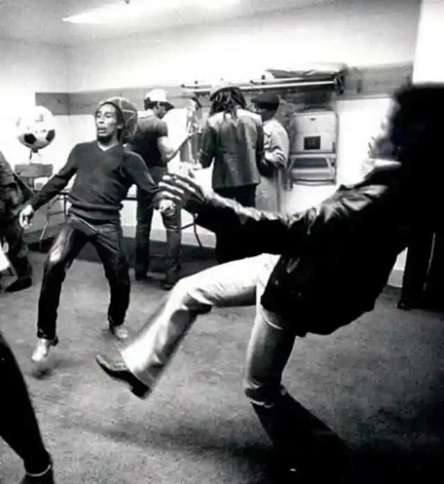 #10. Bob Marley And Jimi Hendrix Play Football