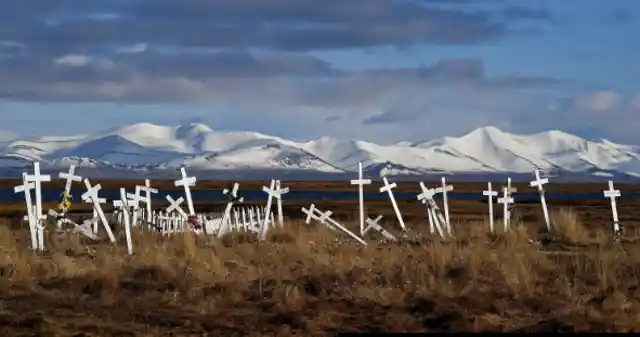 A Village Covered By Ice