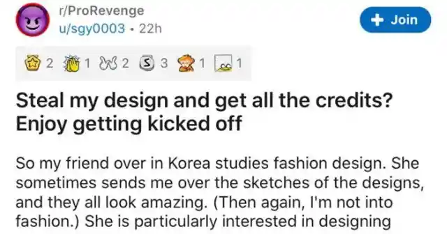 Girl's Fashion Designs Are Stolen, So She Plans For Revenge