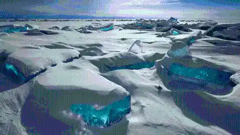 #19. The Turquoise Ice In Lake Baikal, Russia